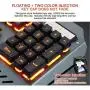 3-color optional keyboard, RGB LED backlight mechanical gaming keyboard, with mobile phone holder, suitable for industrial, office, (Black)