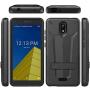 Phonelicious Radiant Core Cricket Icon Smartphone Case with kickstand Heavy Duty Rugged Slim Durable Hybrid Dual Layer Shockproof Phone Cover Compatible Cricket Icon (Black)
