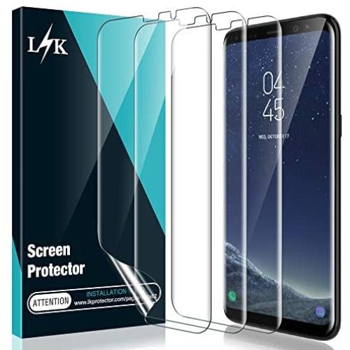 [3 Pack] L K Screen Protector for Samsung Galaxy S8 Plus, [Self Healing] [Full Coverage] [Easy Install positioning tool] HD Effect Flexible Film