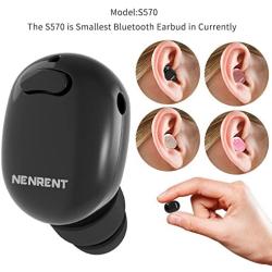 NENRENT S570 Bluetooth Earbud,Smallest Mini Invisible V4.1 Wireless Bluetooth Earpiece Headset Headphone Earphone with Mic Hands-Free Calls for iPhone iPad Samsung LG HTC Other Smartphones 1pcs ,Black