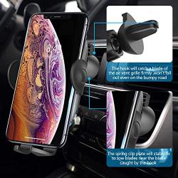 Wireless Car Charger Mount, Sensor Auto Clamping 10W Fast Charging Air Vent Phone Holder Compatible with iPhone 11/11ProMax/Xs/Max/XS/XR/X/8, Samsung S10/S9/S9+/S8/S8+ by Mekkoz (Black)