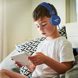 Nivava K9 Kids Headphones for Children Boys Girls Teens Wired 85dB Volume Limited Foldable Lightweight Stereo On Ear Headset for iPad Cellphones Computer MP3/4 Kindle Airplane School(Blue Mint Green)