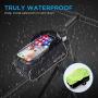 TURATA Bike Bags Bicycle Front Frame Bag Waterproof Handlebar Cycling Top Tube Pannier Touch Screen Sun Visor Large Capacity Mobile Phone Holder Fits Phones Below 6.5 Inches