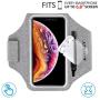 HAISSKY Armband Case with Airpods Holder/Car Key Bag Cell Phone Holder Gym Case Fits iPhone 11 Pro Max/11 Pro/Xs Max/XR 8 7 6,Galaxy S10+/S10/S10e/S9+ with Key Holder&Card Slot up to 6.8" (Grey)