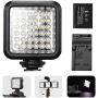 SUPON 36 Video LED Light, Ultra-Bright Continuous Lighting on-Camera Panel with Rechargeable Battery and Charger for Canon Nikon Sony Olympus Pentax DSLR Cameras Camcorder Studio Outdoor Photography