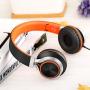 AILIHEN C8 Wired Folding Headphones with Microphone and Volume Control for Cellphones Tablets Android Smartphones Chromebook Laptop Computer Mp3/4 (Black/Orange)