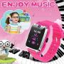 [SIM Card Include] Smart Watch for Kids - Kids Smart Watch Phone for Boys Girls with Phone Call Camera Games Music Alarm Clock Calendar Kids Smartwatch Electronic Wrist Watch for Birthday Gift (Pink)