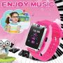 [SIM Card Include] Smart Watch for Kids - Kids Smart Watch Phone for Boys Girls with Phone Call Camera Games Music Alarm Clock Calendar Kids Smartwatch Electronic Wrist Watch for Birthday Gift (Pink)