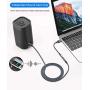 AkoaDa USB to Audio Jack Adapter, External Sound Card Jack Audio Adapter with 3.5mm Aux Stereo Converter Compatible with Mac, Headset, Windows, PC, Laptop, Linux, Desktops, PS4 and More Device (Grey)