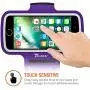 Trianium Armband for Smaller Phone Sport Running Pouch Case Fit Phone Diagonal Size up to 5.85&quot for iPhone X 8 7 6s 6, iPhone SE 5S 5 5C, Galaxy s9 s8 s7 s6 s5 [ArmTrek Classic Purple]