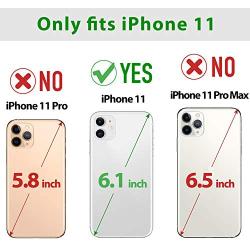 SHIELDON iPhone 11 Case, Genuine Leather iPhone 11 Wallet Folio Protective Case Book Design with Kickstand and RFID Credit Card Slots Magnetic Closure Compatible with iPhone 11 (6.1") - Red Violet