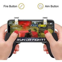 AnoKe Mobile Game Controller - Cellphone Game Trigger/Mobile Gaming Controller Compatible with Android iOS, L2R2 Sensitive Shoot Mobile Phone Joystick (2 Triggers+2 Grips)