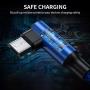 Micro USB Cable 90 Degree Right Angle [3 Pack / 10FT] Fast Charging Cable Quick Charger, CTREEY High Speed Android Charging Cords for Galaxy S7 S6 J8 J7 Note 5,Kindle,LG,PS4,Camera (Blue)
