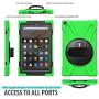 BRAECN Amazon Kindle Fire HD 10 Case 7th/9th Gen,[Hand Strap] [Shoulder Strap] [Rotating Kickstand] Heavy Duty Protection Rugged Case for Amazon Fire HD 10.1 Inch Tablet 2019/2017 Release (Green)