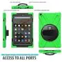 BRAECN Amazon Kindle Fire HD 10 Case 7th/9th Gen,[Hand Strap] [Shoulder Strap] [Rotating Kickstand] Heavy Duty Protection Rugged Case for Amazon Fire HD 10.1 Inch Tablet 2019/2017 Release (Green)