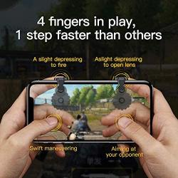 USB Game Controller, Juvenile Shoulder Gamepad Joystick for L1 R1 Key Shooter Controller Gamepad Trigger Fire Button Aim for Mobile Phone Game Pad-Black-