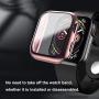 baozai Compatible with Apple Watch 38mm Case with Built-in Tempered Glass Screen Protector, Full Coverage Hard iWatch Case for Series 3/2/1 (Rose Pink, 38mm Series 3/2/1)