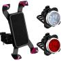 3 Pieces USB Rechargeable Bicycle Light Front Back Bike Lights and Bike Phone Mount Anti Shake Bicycle Phone Mount Holder for Bike Riding Accessories