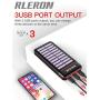 Solar Portable Charger 25000mAh Power Bank Battery High Capacity with Digital Display LCD Screen, 3 USB Output & 2 Input, Compatible Smartphone, Tablet and More (Red)