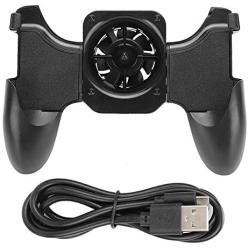 Mobile Gaming Controller, Game Phone Grip Heat Dissipation Joystick Smartphone Gamepad Handle with Cooling Fan, Support, Power Charger Finger Triggers for PUBG, Shooting Games.(Cooling Fan)