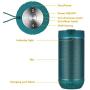 COMISO Waterproof Bluetooth Speakers Outdoor Wireless Portable Speaker with 20 Hours Playtime Superior Sound for Camping, Beach, Sports, Pool Party, Shower (Malachite Green)