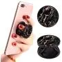 Black Marble Phone Finger Foldable Expanding Stand Holder Kickstand Hand Grip Car Mount Hooks Widely Compatible with Almost All Phones/Cases