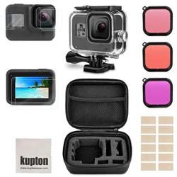 Kupton Accessories Kit for GoPro Hero 8 Black Bundle Includes Waterproof Housing + Tempered Glass Screen Protector + Carrying Case + Snorkel Filters + Anti-Fog Inserts for Go Pro Hero8