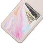uCOLOR Phone Card Holder PU Leather Wallet Pocket Credit Card ID Case Pouch 3M Adhesive Sticker on Phone Samsung Galaxy Android Smartphones(fit for 4.7" Phone or Above) (Pastel Marble)