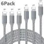 iPhone Charger, Lightning Cable 6PACK (3/3/3/6/6/10FT) Charging USB Syncing Data Nylon Braided Compatible with iPhone 11/Pro/Max/X/XS/XR/XS Max/8/Plus/7/7 Plus/6/6S/6 Plus More- Silver &Gray iPhone Charger, Lightning Cable 6PACK (3/3/3/6/6/10FT) Charging USB Syncing Data Nylon Braided Compatible with iPhone 11/Pro/Max/X/XS/XR/XS Max/8/Plus/7/7 Plus/6/6S/6 Plus More- Silver &Gray