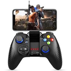 Game Controller for iPhone, PowerLead Wireless Mobile Gamepad Comptible for Android and iOS with Retractable Bracket Support 6-inch Mobile Phones