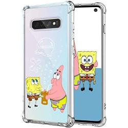 Lupct for Samsung S10 Case, Soft TPU Protective Shockproof Cartoon Cute Mobile Phone Spongebob&Patrick Fashion Design Cover Skin Slim Fit Funny Fun Ultra-thin Bumper Clear Shell for Samsung Galaxy S10