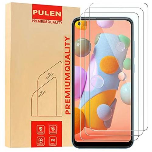 [3-Pack] PULEN for Samsung Galaxy A11 Screen Protector,9H Hardness HD Clear Scratch Resistant Bubble Free Anti-Fingerprints Tempered Glass