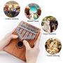 Kalimba 17 Keys Thumb Piano, Easy to Learn Portable Musical Instrument Gifts for Kids Adult Beginners with Tuning Hammer and Study Instruction. Known as Mbira, Wood Finger Piano