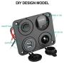 Linkstyle Switch Panel with Volt Meter, Dual USB Socket Charger 12V 4.2A&LED Voltmeter&Cigarette Lighter Socket&ON/Off Rocker Switch 4 in 1 Panel for Boat Marine Car Vehicles Truck (with Pre-Wired) Linkstyle Switch Panel with Volt Meter, Dual USB Socket Charger 12V 4.2A&LED Voltmeter&Cigarette Lighter Socket&ON/Off Rocker Switch 4 in 1 Panel for Boat Marine Car Vehicles Truck (with Pre-Wired)
