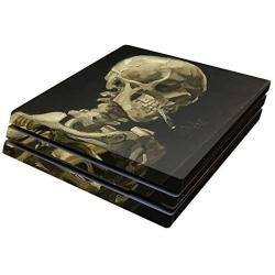 MightySkins Skin Compatible with Sony PS4 Pro Console - Skull with Cigarette | Protective, Durable, and Unique Vinyl Decal wrap Cover | Easy to Apply, Remove, and Change Styles | Made in The USA