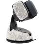 Radish Stars Adjustable Strong Sticky Dashboard Car Phone Mount Crystal Rhinestone Phone Holder, White