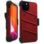 Zizo Bolt Cover - Case for iPhone 11 Pro Max with Military Grade + Glass Screen Protector & Kickstand and Holster (Red/Black)