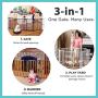 Toddleroo by North States 3 in 1 Metal Superyard: 144" long extra wide baby gate, barrier or play yard. Hardware or freestanding. 6 panels, 10 sq.ft. enclosure (30" tall, Beige)