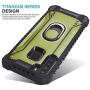 CasemartUSA Phone Case for [Samsung Galaxy A21], [Titanium Series][Green] Aluminium Cover Full Rotating Metal Ring Holder Kickstand for Samsung Galaxy A21 (Verzion, Boost Mobile, T-Mobile, Metro)