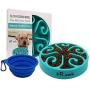 Freefa Slow Feeder Dog Bowl Bloat Stop Dog Food Bowl Maze Interactive Puzzle Non Skid, Come with Free Travel Bowl (Light Blue, Hold 2 Cups)