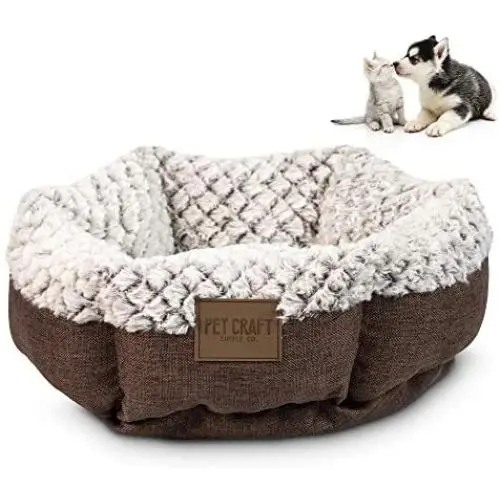 Pet Craft Supply Co. Soho Round Machine Washable Memory Foam Comfortable Ultra Soft All Season Self Warming Cat & Dog Bed