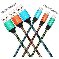 Micro USB Cable Android,Bynccea [6-Pack 3FT 3FT 6FT 6FT 10FT 10FT] Cell Phone Charger Cord Nylon Braided Fast Charging Compatible with Samsung Galaxy S7 J7 Edge NOTE5,LG,HTC,Moto,Kindle,Sony,Xbox,PS4