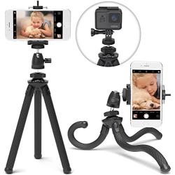 Xenvo SquidGrip Flexible Cell Phone Tripod and Portable Action Camera Holder - Compatible with iPhone, GoPro, Android, Samsung, Google Pixel and All Mobile Phones