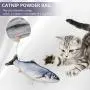 HI NINGER Floppy Fish Cat Toy, Electric Moving Fish Toy for Cats, Dancing Wiggle Fish Cat Toy, Realistic Interactive Flopping Fish Cat Kicker Catnip Toys for Indoor Cat Exercise