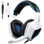 Xbox One PS4 Headset,Sades SA920 3.5mm Wired Over Ear Stereo Gaming Headphones with Microphone for PC iOS Computer Gamers Smart Phones Mobiles(White Black)