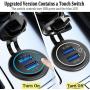 [2 Pack] 12V USB Outlet, Quick Charge 3.0 Dual USB Power Outlet with Touch Switch, Waterproof 12V/24V Fast Charge USB Charger Socket DIY Kit for Car Boat Marine Bus Truck Golf Cart RV Motorcycle etc.