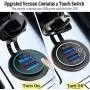 [2 Pack] 12V USB Outlet, Quick Charge 3.0 Dual USB Power Outlet with Touch Switch, Waterproof 12V/24V Fast Charge USB Charger Socket DIY Kit for Car Boat Marine Bus Truck Golf Cart RV Motorcycle etc.