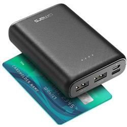 Omars Power Bank 10000 mAh 4-Port USB-C & USB-A Portable & Lightweight Smalllest Portable Charger for iPhone 11 pro/ 11/ XR/X/8Plus, iPad/iPad Pro/iPad Mini, Samsung Galaxy S9/Note (Black, Mini)