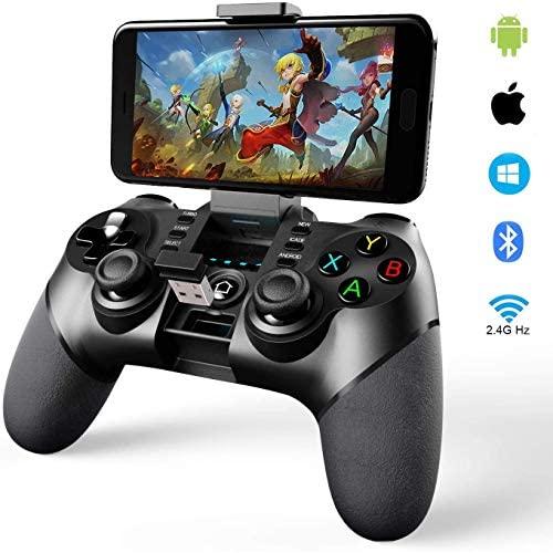 Mocoe Mobile Game Controller, Bluetooth & 2.4G Wireless Gamepad, Gaming Joystick Suitable for iPhone/iOS/Android/PC/PS4, for Most Popular Game(PUBG/Fortnite/Call of Duty) Gaming Grip