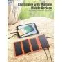 IEsafy Solar Charger 26800mAh, Outdoor Solar Power Bank with 4 Foldable Solar Panels and 2 High-Speed Charging Ports for Smartphones, Tablets, Samsung, iPhone, etc, with Waterproof LED Flashlight IEsafy Solar Charger 26800mAh, Outdoor Solar Power Bank with 4 Foldable Solar Panels and 2 High-Speed Charging Ports for Smartphones, Tablets, Samsung, iPhone, etc, with Waterproof LED Flashlight